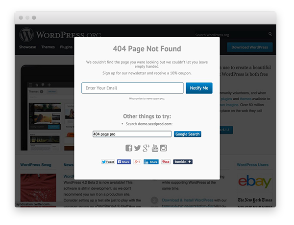 404 page wordpress plugin