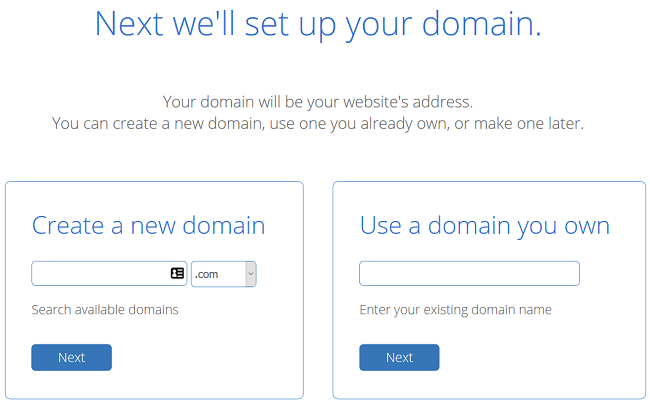 Enter the domain for your free business email address