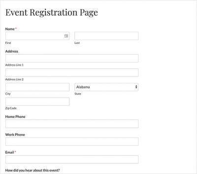 how to create an event registration form in wordpress