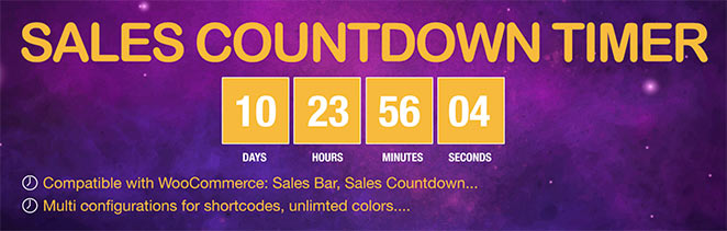 Sales countdown timer plugin
