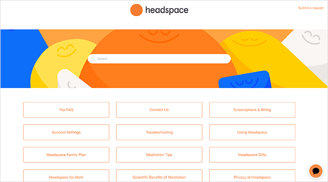 Headspace faq landing page