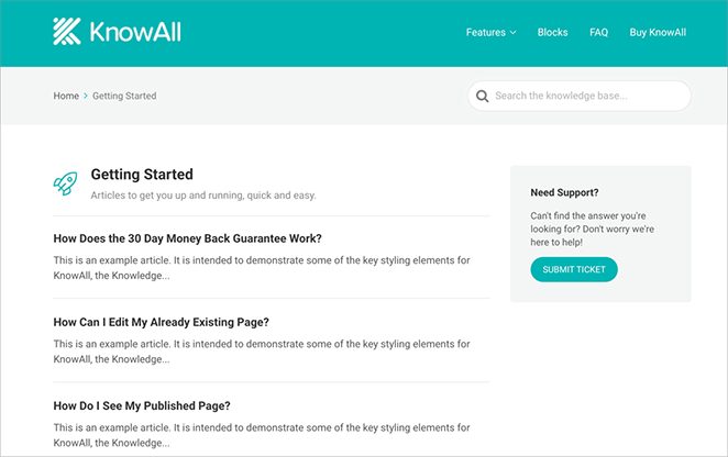 KnowAll theme page detail