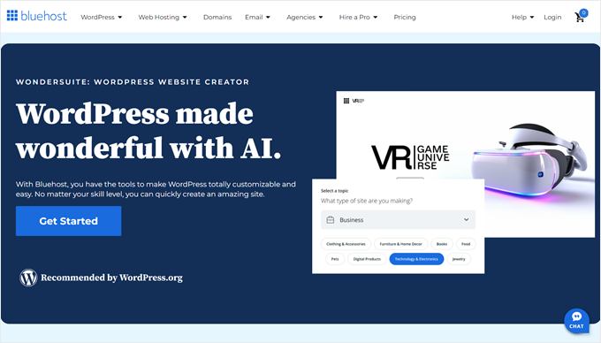 Bluehost AI Site Creator