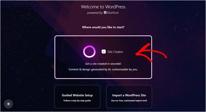Bluehost AI website creator