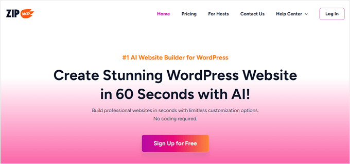 ZipWP AI Website Builder for WordPress