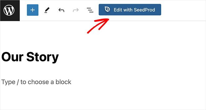 Edit a WordPress page with SeedProd