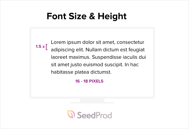 Optimal font size and height for typography in web design