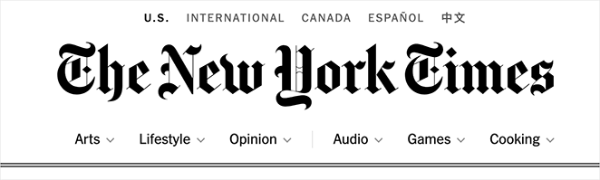 New York Times typography example