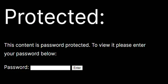 Password protected content example