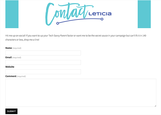 Tech Savvy Mama Contact Page