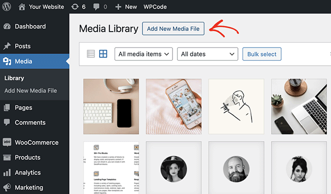 Add new media file to WordPress