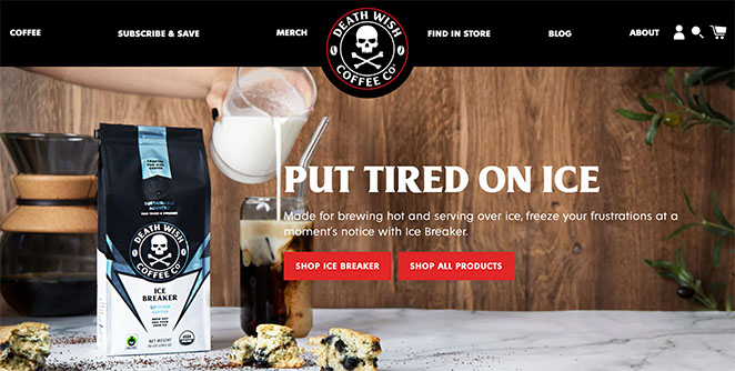 Death Wish Coffee one product store example