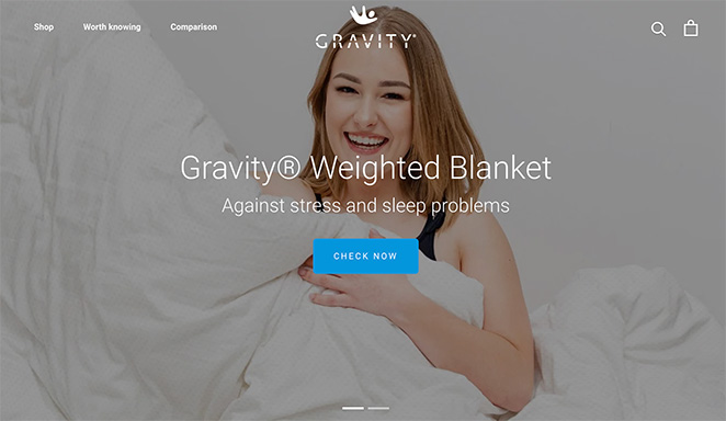 Gravity Blankets one product store example