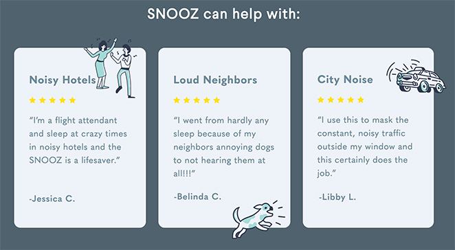 Snooz testimonials