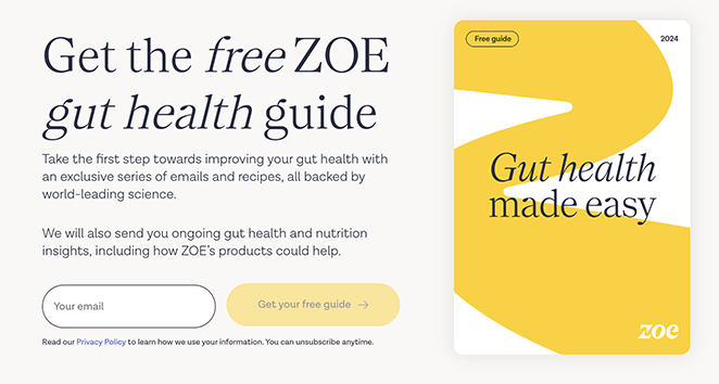 Zoe squeeze page example