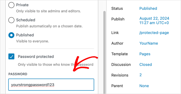 Add a password to a WordPress page