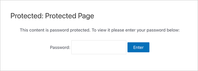 Default password protected page example