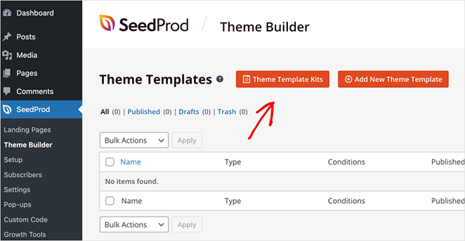 SeedProd theme template kits