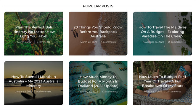 Travel blog popular posts