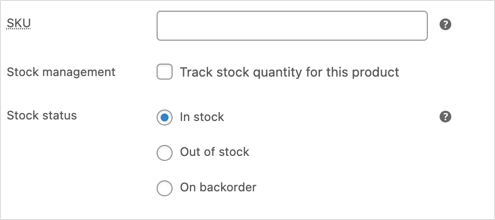 WooCommerce stock status settings