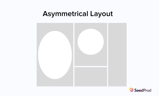 Asymmetrical website layout example