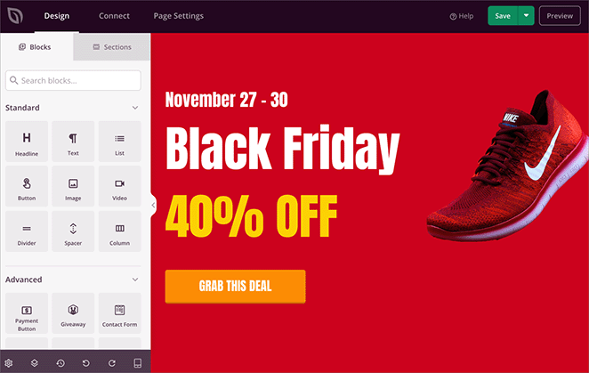 Black Friday Landing Page design