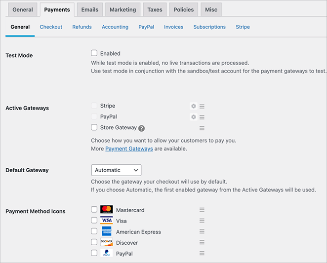 Easy Digital Downloads payment methods