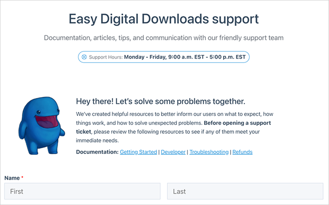 Easy Digital Downloads support