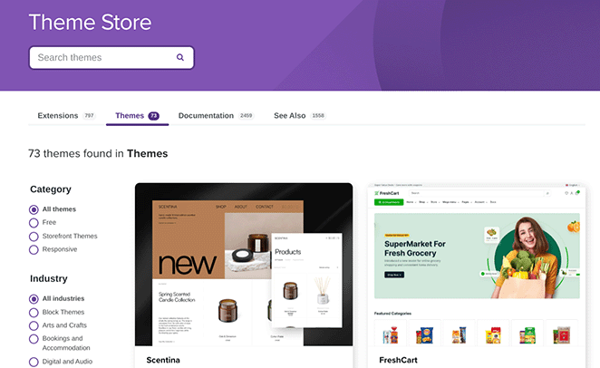 WooCommerce theme store