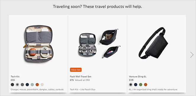 Bellroy business website featured products