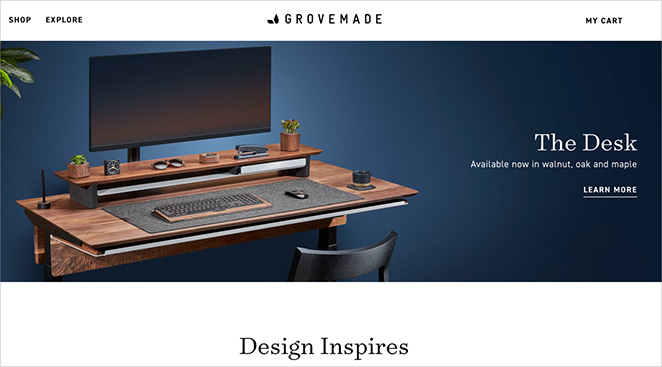 Grovemade business website example