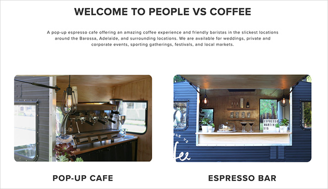 The People vs Coffee website servi