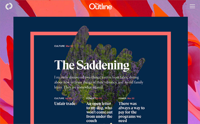 The Outline business website examples