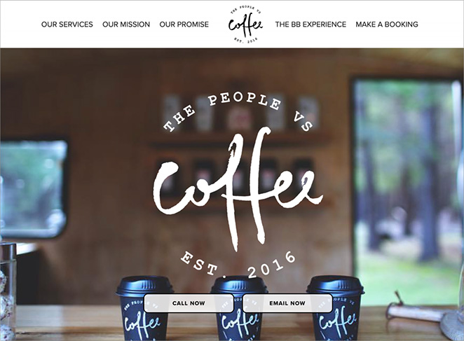 The People vs Coffee business website examples