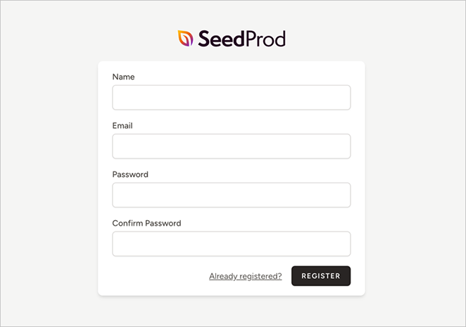 Register for SeedProd's AI Website Builder