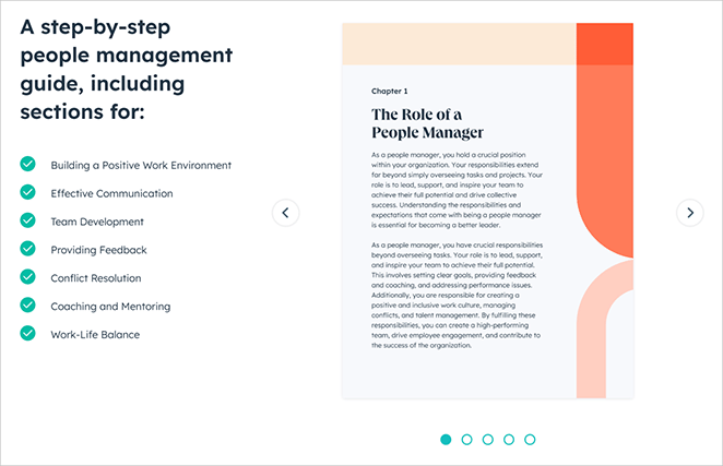 Ebook landing page design