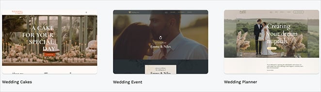 web.com wedding website templates