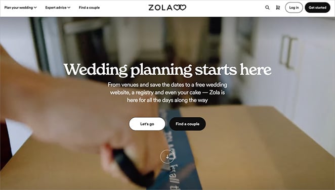 Zola wedding website builder