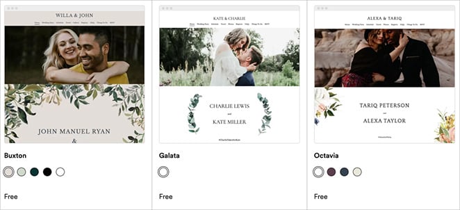 Zola wedding website templates