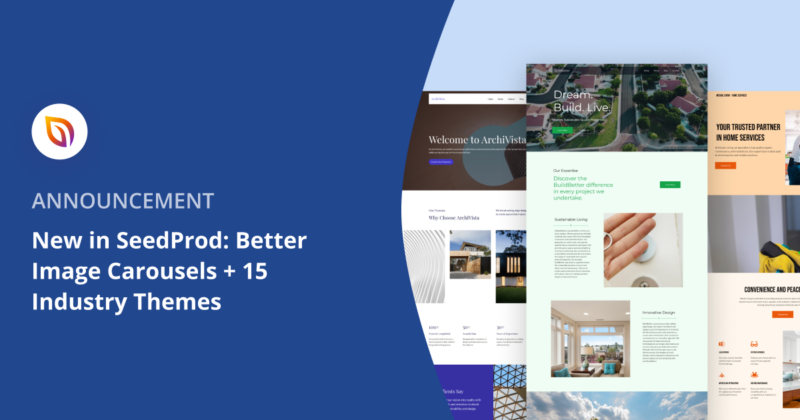 New in SeedProd: Better Image Carousels + 15 Industry Themes